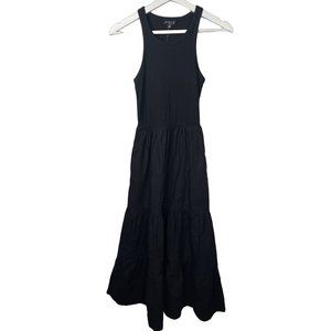 J Crew Dress Fit and Flare Maxi Long 2XS Women Black Sleeveless Casual Solid